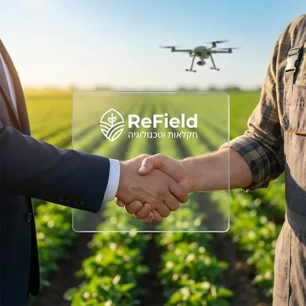 לחיצת יד דיגיטלית בין בעל קרקע לחקלאי